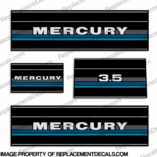 Mercury 1980 - 1983 3.5hp Outboard Engine Decals INCR10Aug2021
