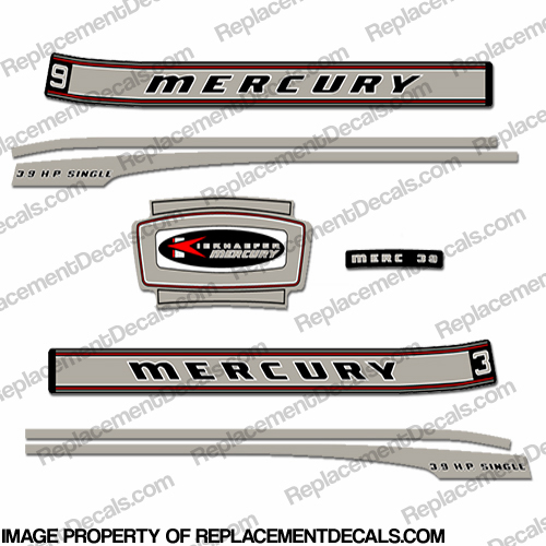 Mercury 1967 3.9HP Outboard Engine Decals INCR10Aug2021