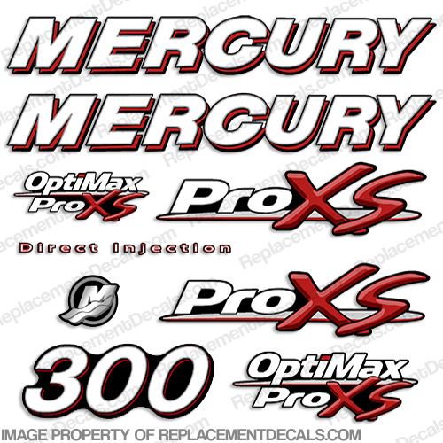Mercury 300 Optimax ProXS Decal Kit pro xs, optimax proxs, optimax pro xs, optimax pro-xs, pro-xs, 300 hp, INCR10Aug2021, pro, xs, proxs