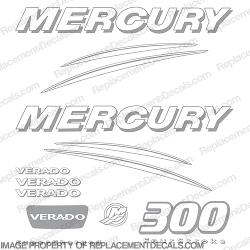 Mercury Verado 300hp Decal Kit - Any Color! INCR10Aug2021