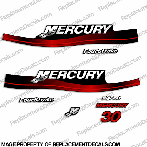 Mercury 30hp Four Stroke Decal Kit 1999-2006 (Red) INCR10Aug2021