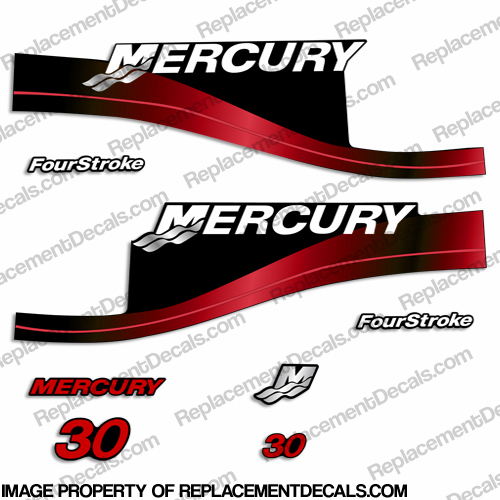 Mercury 30hp FourStroke Decal Kit 1999-2004 (Red) INCR10Aug2021