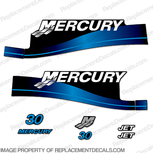 Mercury 30hp Jet Drive Decal Kit 1999-2004 (Blue) INCR10Aug2021