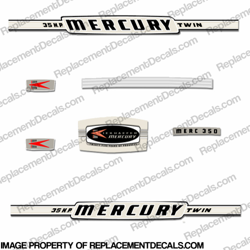 Mercury 1964 35HP Outboard Engine Decals INCR10Aug2021