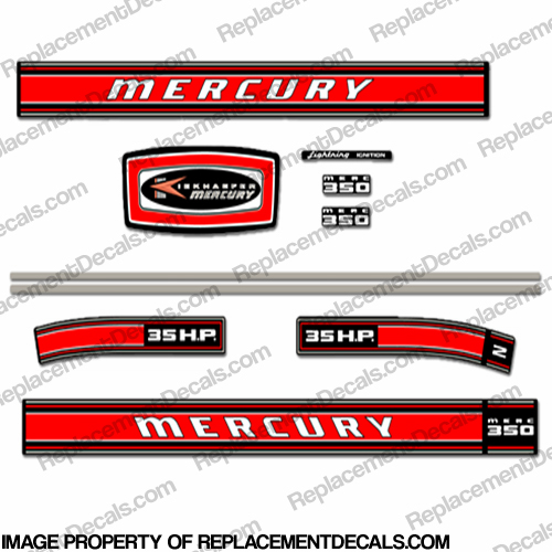 Mercury 1969 35HP Decal Kit INCR10Aug2021