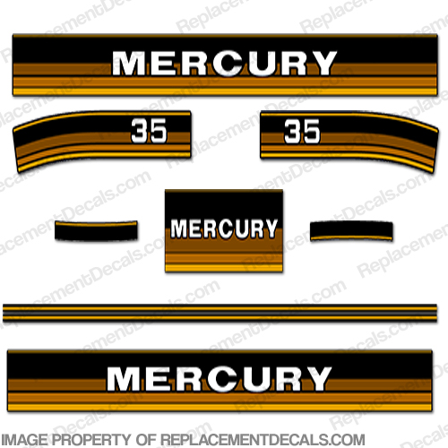Mercury 1984-1985 35hp Outboard Decals INCR10Aug2021