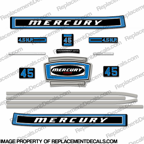 Mercury 1975 4.5HP Outboard Engine Decals INCR10Aug2021