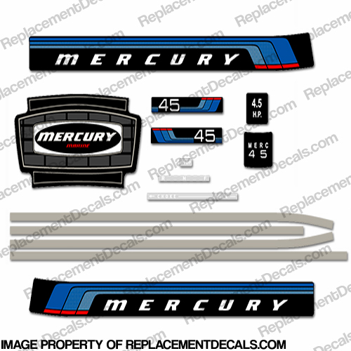 Mercury 1976 4.5HP Outboard Engine Decals INCR10Aug2021