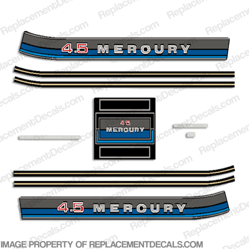 Mercury 1980 4.5HP Outboard Engine Decals INCR10Aug2021