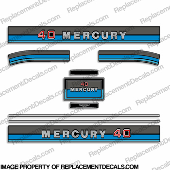 Mercury 1980-1982 40HP Outboard Decals INCR10Aug2021