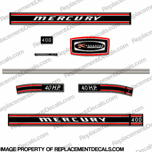 Mercury 1970 40HP Decal Kit INCR10Aug2021