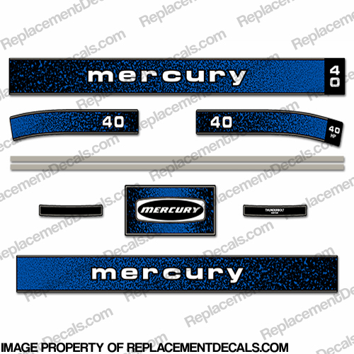 Mercury 1979 40HP Outboard Engine Decals INCR10Aug2021