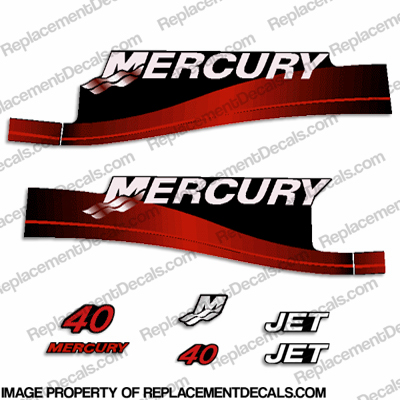 Mercury 40hp Jet Drive Decal Kit 1999-2004 (Red) INCR10Aug2021