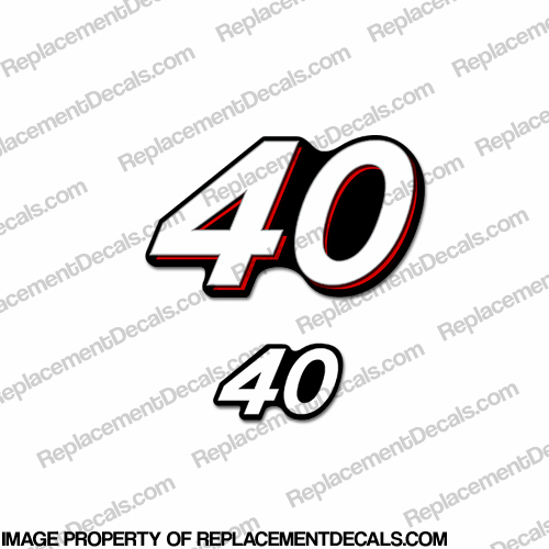 Mercury Single "40" Decals - 2006 Style INCR10Aug2021