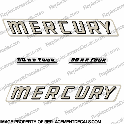 Mercury 1961 50HP Outboard Engine Decals INCR10Aug2021