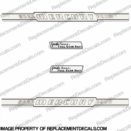 Mercury 1963 50HP Outboard Engine Decals INCR10Aug2021