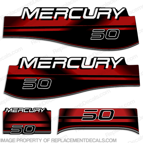 Mercury 50hp Decals - Red big, foot, big foot, big-foot, INCR10Aug2021