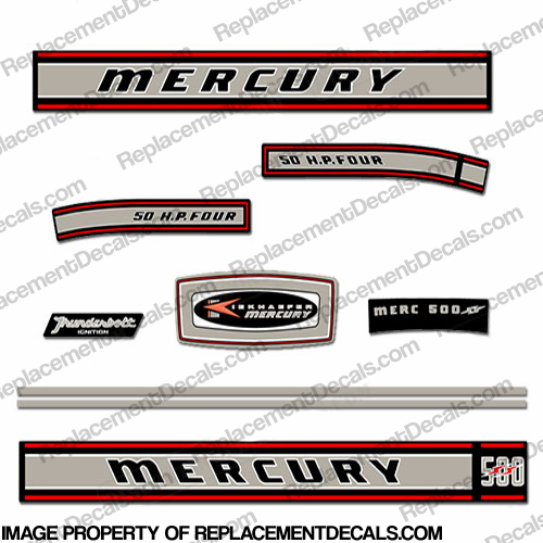Mercury 1967 50HP SS Outboard Engine Decals INCR10Aug2021