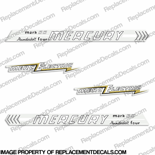 Mercury 1956 55HP Electric Outboard Decals INCR10Aug2021