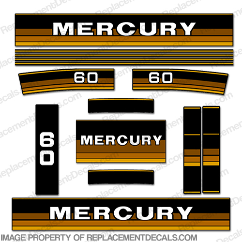 Mercury 1984 60hp Outboard Decals INCR10Aug2021