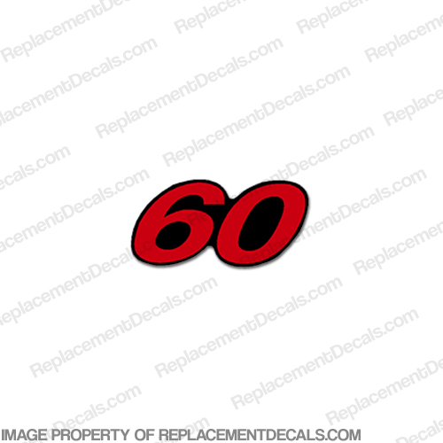 Mercury Single "60" Decal - Red  INCR10Aug2021