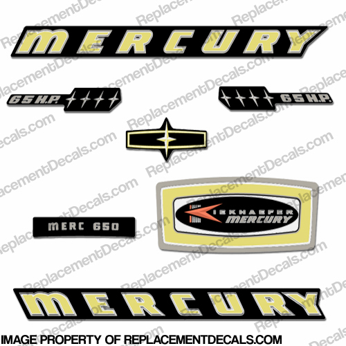 Mercury 1965 65HP Outboard Decals INCR10Aug2021