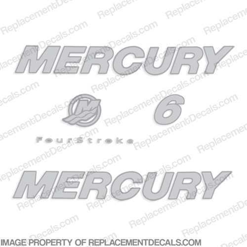 Mercury 6hp Fourstroke Decal Kit - Silver/Chrome INCR10Aug2021