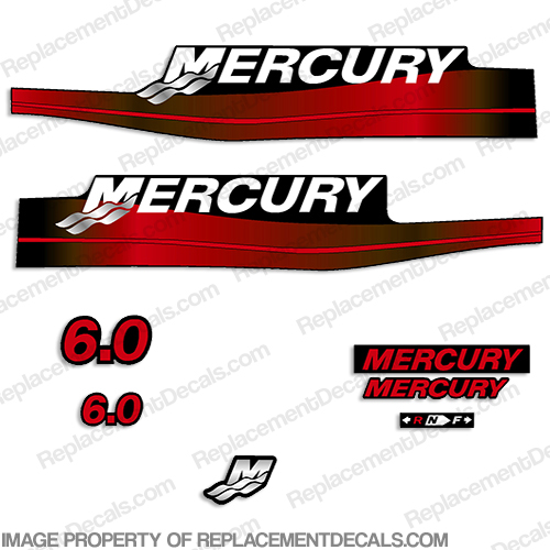 Mercury 6.0hp Decal Kit (Red) INCR10Aug2021