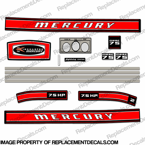 Mercury 1969 7.5HP Decal Kit INCR10Aug2021