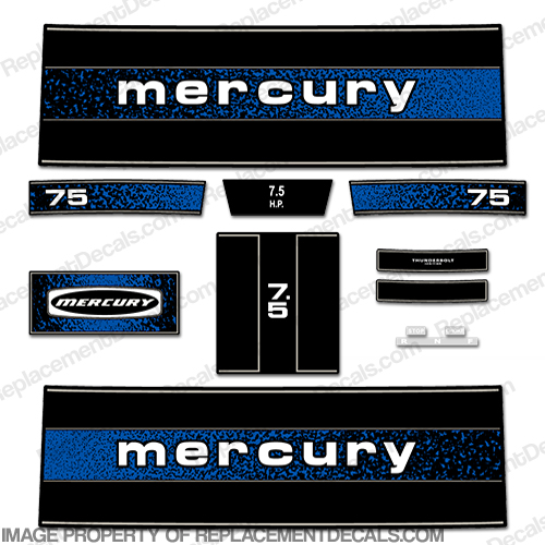 Mercury 1979 7.5HP Outboard Engine Decals INCR10Aug2021