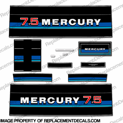 Mercury 1983 7.5hp Outboard Decals INCR10Aug2021