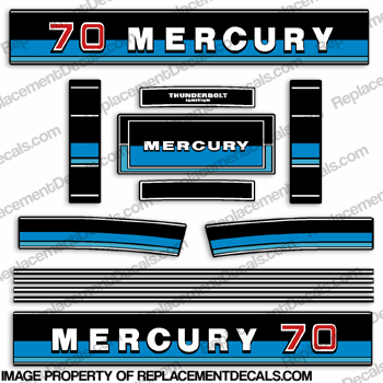 Mercury 1983 70HP Outboard Engine Decals INCR10Aug2021