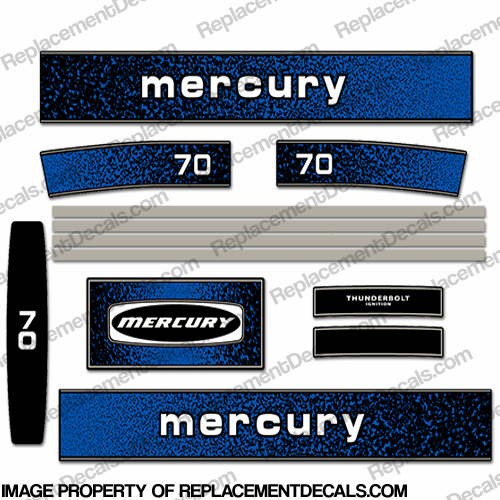Mercury 1979 70HP Outboard Engine Decals INCR10Aug2021