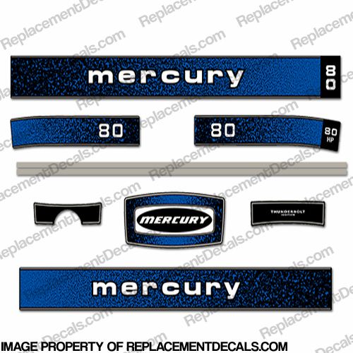 Mercury 1979 80HP Outboard Engine Decals INCR10Aug2021