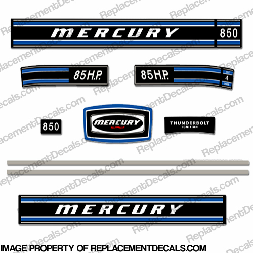 Mercury 1973 85hp Outboard Engine Decals INCR10Aug2021