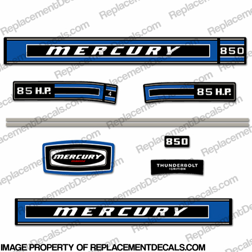 Mercury 1974 85hp Outboard Engine Decals INCR10Aug2021
