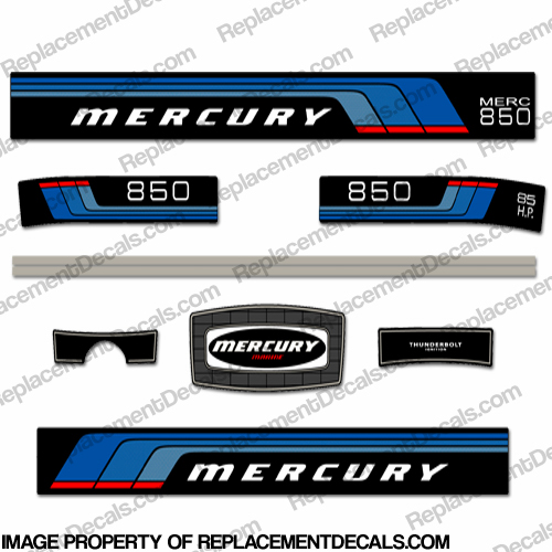 Mercury 1976 85HP Outboard Engine Decals INCR10Aug2021