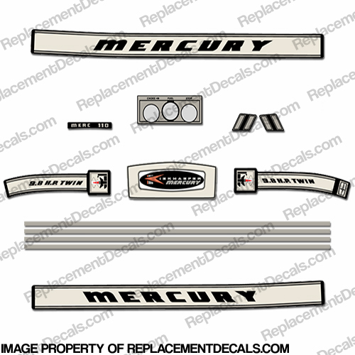 Mercury 1966 9.8HP Outboard Engine Decals INCR10Aug2021
