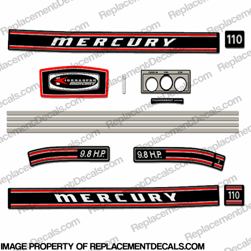 Mercury 1970 9.8HP Decal Kit INCR10Aug2021