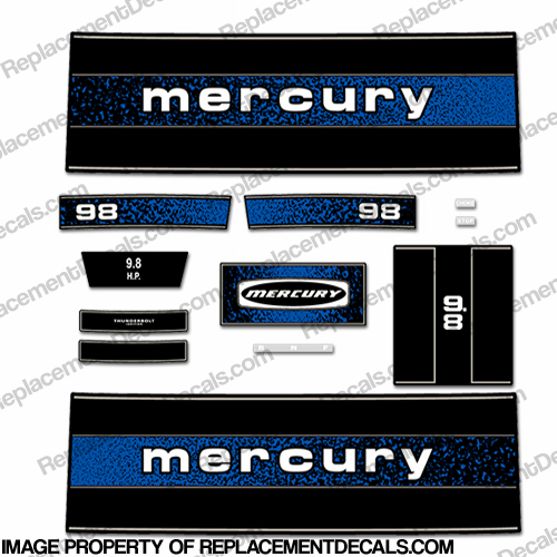Mercury 1979 9.8HP Outboard Engine Decals INCR10Aug2021