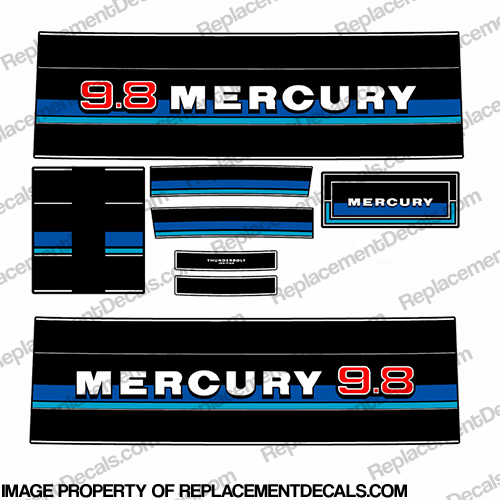 Mercury 1983 9.8hp Outboard Decals INCR10Aug2021