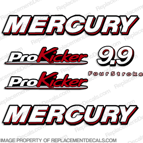 Mercury 9.9 Pro Kicker Decals 9.9hp, 9.9 hp, 9.9 horsepower, fourstroke , four stroke, 9.9, 4stroke, 4-stroke, 4 stroke, four-stroke, INCR10Aug2021