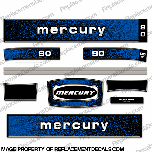 Mercury 1979 90HP Outboard Engine Decals INCR10Aug2021