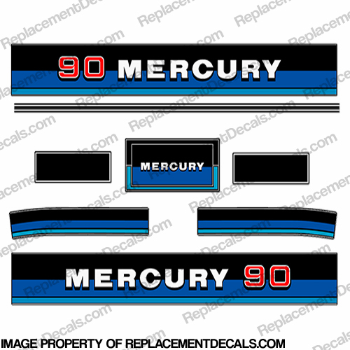 Mercury 1983 90hp Outboard Decals INCR10Aug2021