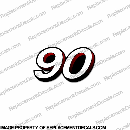 Mercury 90 Decal (2005 and Up) - White/Red INCR10Aug2021