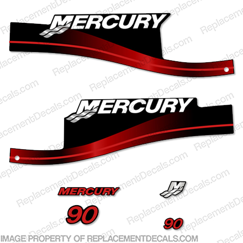 Mercury 90hp ELPTO Series 1999-2006 Decal Kit (Red) elpto, 90, 1999, 2006, INCR10Aug2021
