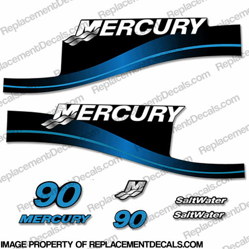 OUTBOARD DECALS SALTWATER MERCURY 90hp DECAL SET 