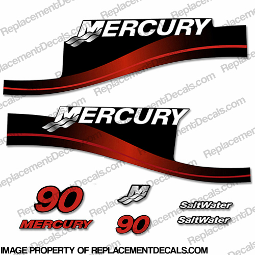 Mercury 90hp Saltwater Series Decal Kit (Red) INCR10Aug2021