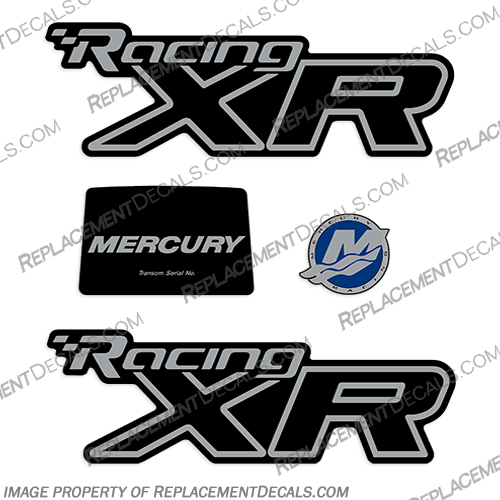 Mercury Bravo One XR Racing Outdrive Decals - 2019-2020 mercury, bravo, one, xr, XR, racing, outdrive, decal, decals, logos, single, 2019, 2020, 19, 20, blue, red, 