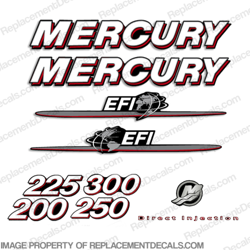 Mercury 200hp-300hp EFI Decal Kit 2007 - 2012 INCR10Aug2021